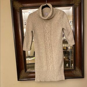 Old Navy Cream Cowl Neck Sweater with Cable Knit